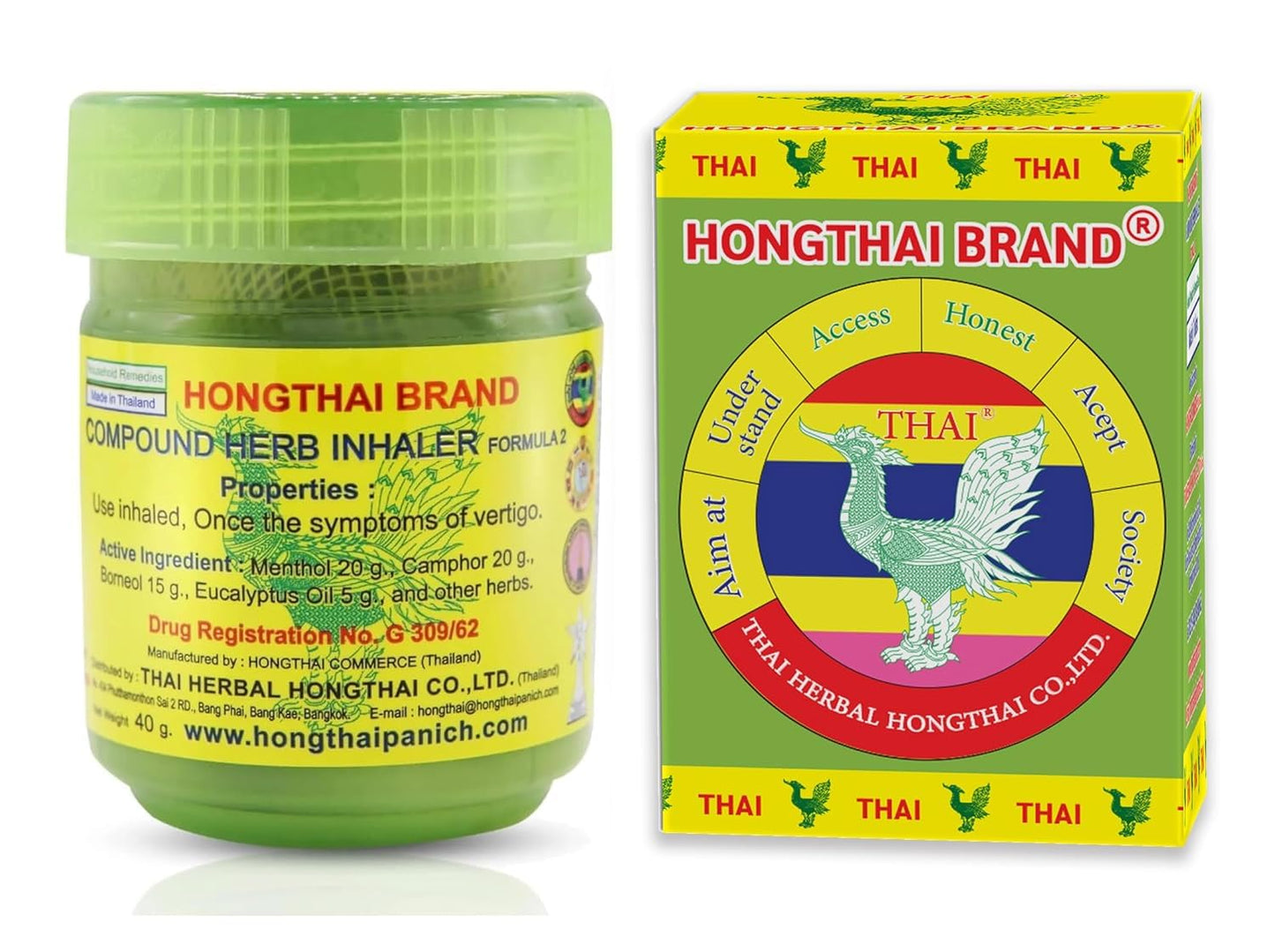 Hong Thai Compound Thai Herb Inhalant | Traditional Aromatherapy Nasal Inhaler - HONG THAI