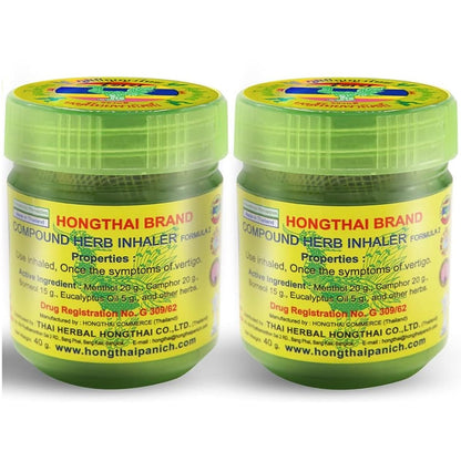 HONG THAI Compound Thai Herb Inhalant 10g Pack of 2 – Mood Enhancer & Relaxing Aroma