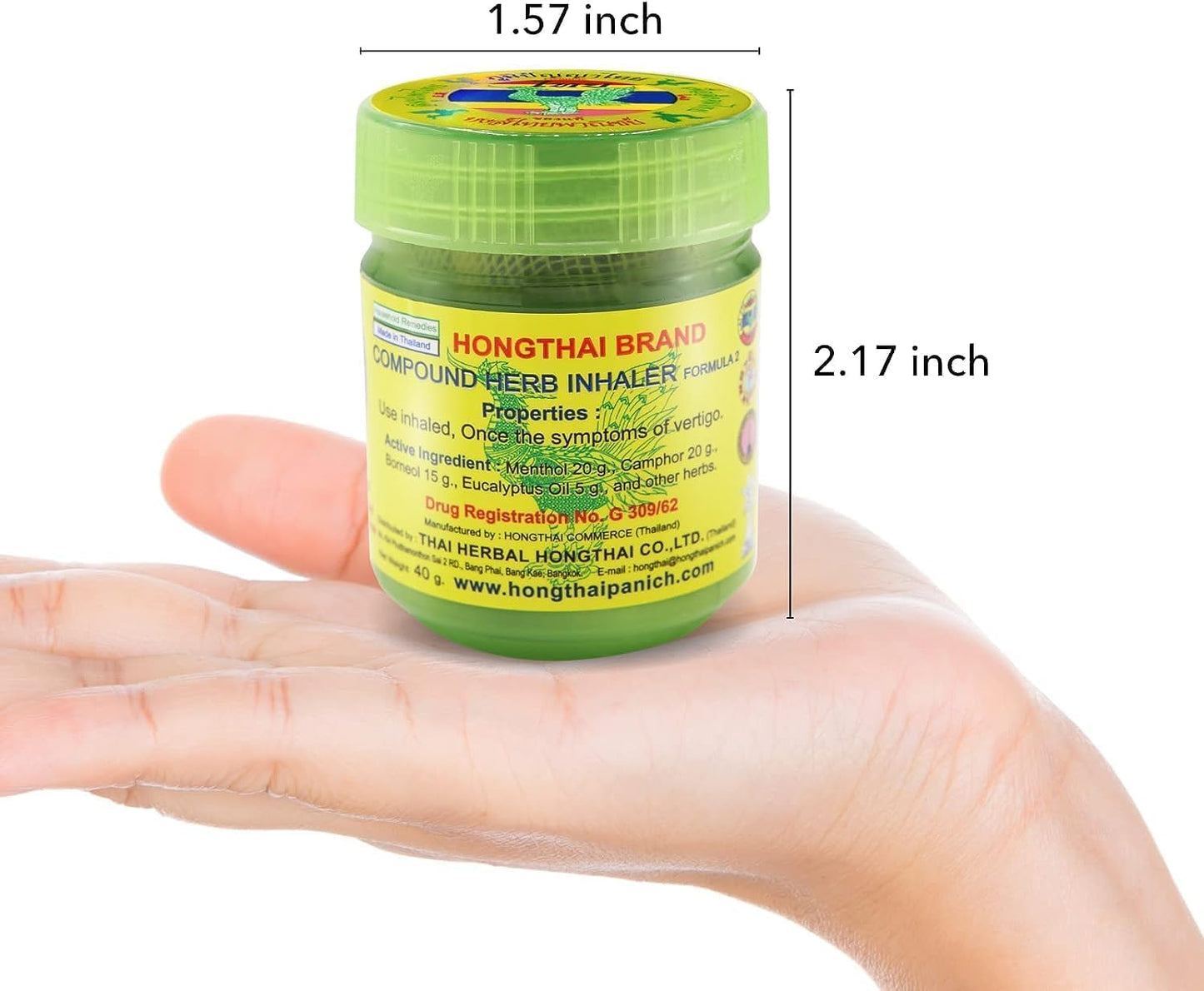 HONG THAI Traditional Thai Herbal Inhaler - Pack of 3 | Aromatherapy Nasal Inhalers