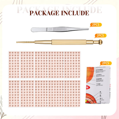 Honoson 1 Set 1200 Pcs Acupressure Ear Beads – Ear Counters, Acupuncture Kit with Chart, Probe & Tweezers