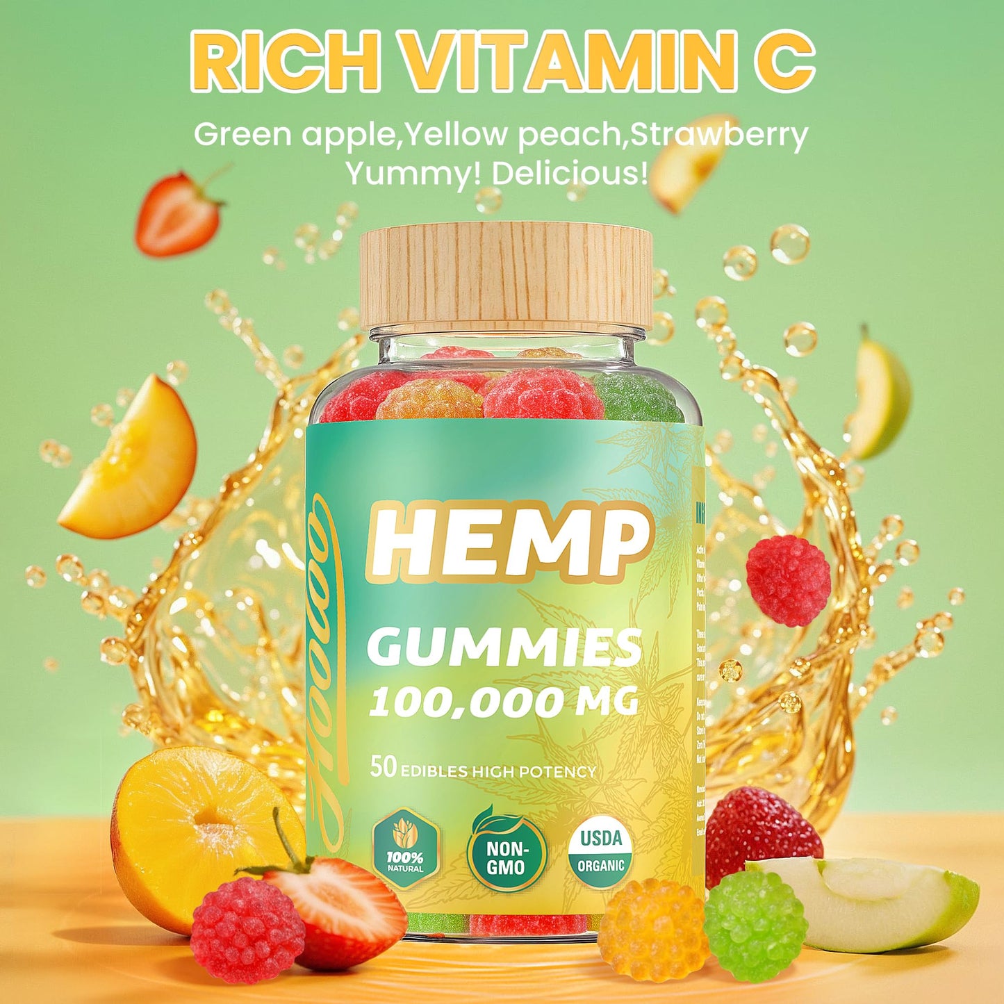 HOOLOO Hemp Gummies 100,000mg – Deep Sleep Support, Discomfort Relief, Made in USA
