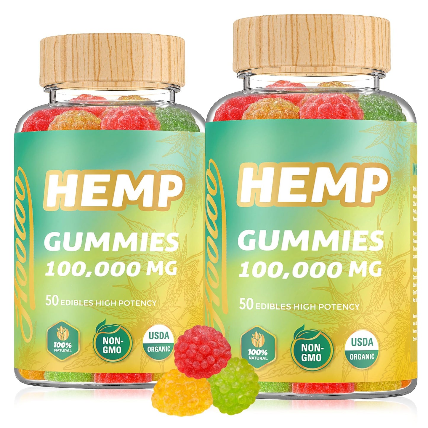 HOOLOO Hemp Gummies 100,000mg – Deep Sleep Support, Discomfort Relief, Made in USA