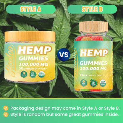 HOOLOO Hemp Gummies 100,000mg – Deep Sleep Support, Discomfort Relief, Made in USA
