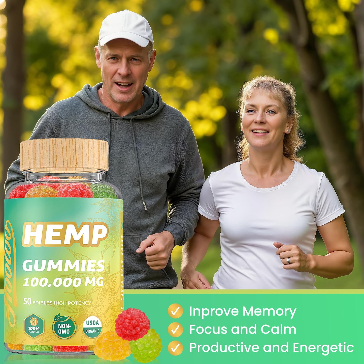 HOOLOO Hemp Gummies 100,000mg – Deep Sleep Support, Discomfort Relief, Made in USA