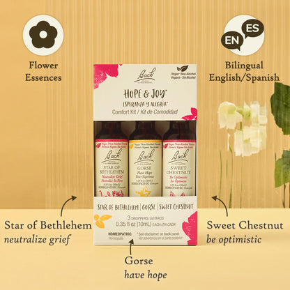 Bach Original Flower Remedies Hope & Joy Trio Kit - Non-Alcohol, 3x10mL Droppers