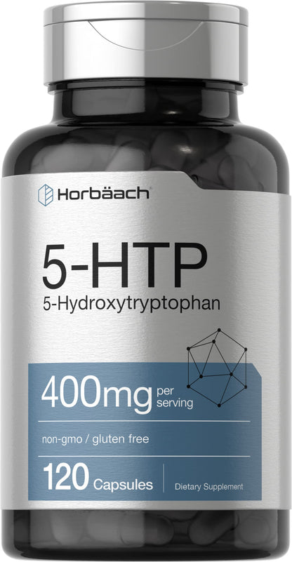 Horbäach 5HTP 400mg Capsules - 120 Count - Non-GMO - Gluten Free