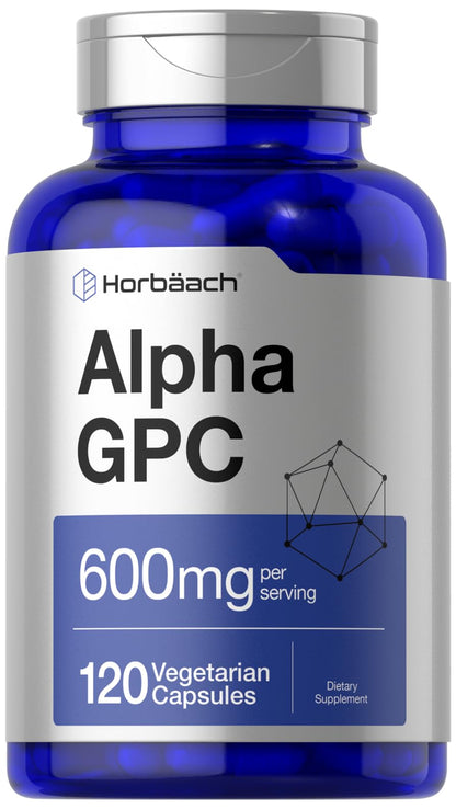 Horbäach Alpha GPC 600mg | 120 Capsules | Vegetarian, Non-GMO & Gluten Free