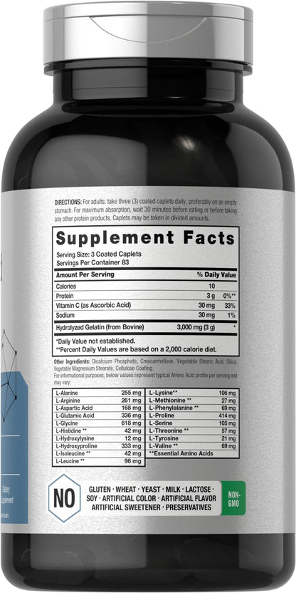 Horbäach Amino Acid Complex 3000mg | 250 Caplets | Non-GMO, Gluten Free Supplement