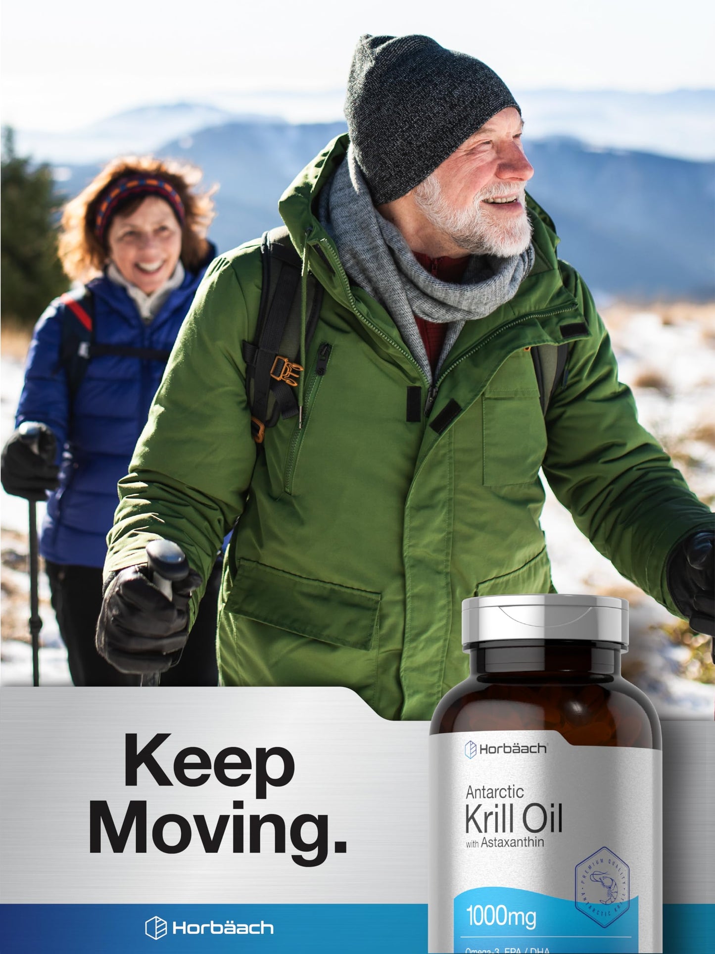 Horbaach Antarctic Krill Oil 1000mg Softgels – 300 Count | Omega-3 EPA/DHA with Astaxanthin | Non-GMO, Gluten Free