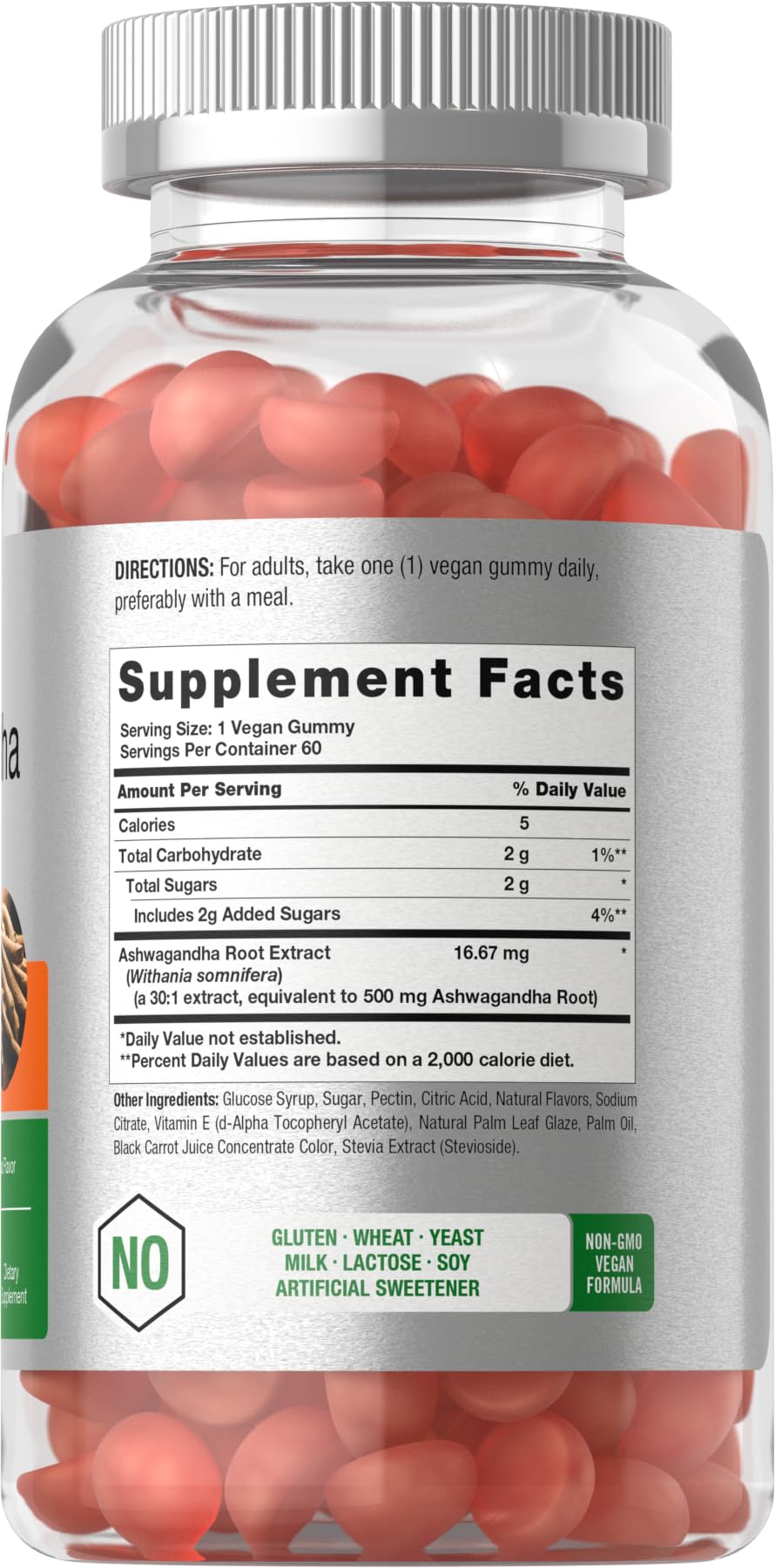 Horbäach Ashwagandha Gummies for Women and Men | 60 Count | Vegan, Non-GMO, Gluten Free | Tropical Flavor (Pack of 2)