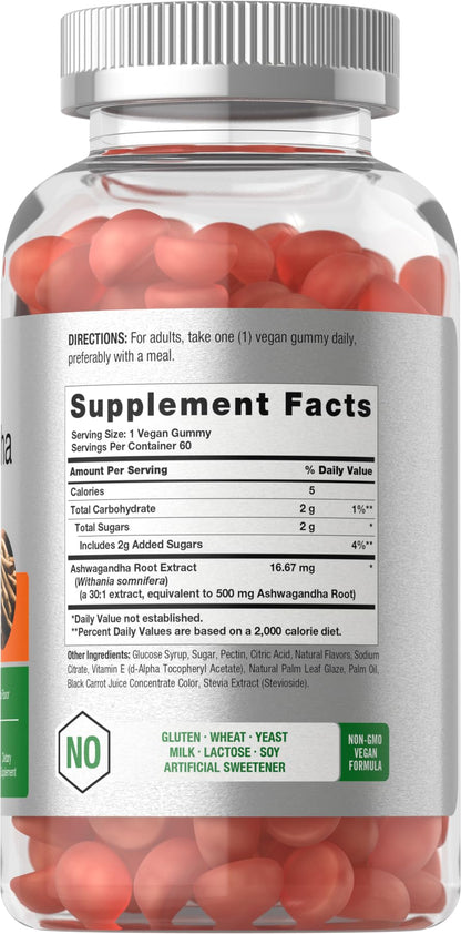 Horbäach Ashwagandha Gummies for Women and Men | 60 Count | Vegan, Non-GMO, Gluten Free | Tropical Flavor (Pack of 2)