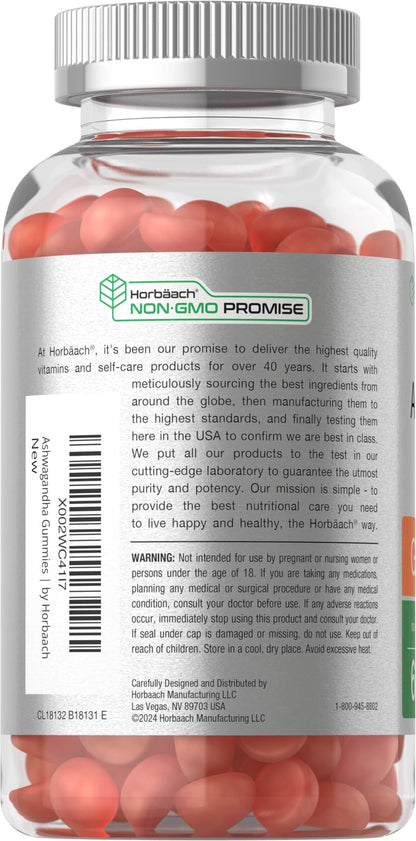 Horbäach Ashwagandha Gummies for Women and Men | 60 Count | Vegan, Non-GMO, Gluten Free | Tropical Flavor (Pack of 2)