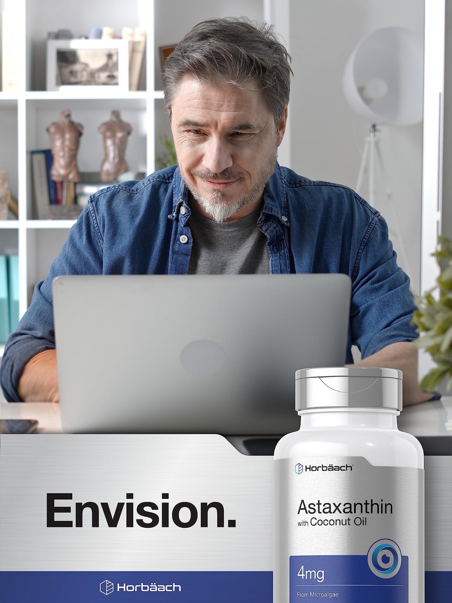 Horbäach Astaxanthin 4mg – 150 Softgels | Microalgae-Derived with Coconut Oil | Non-GMO, Gluten & Soy Free