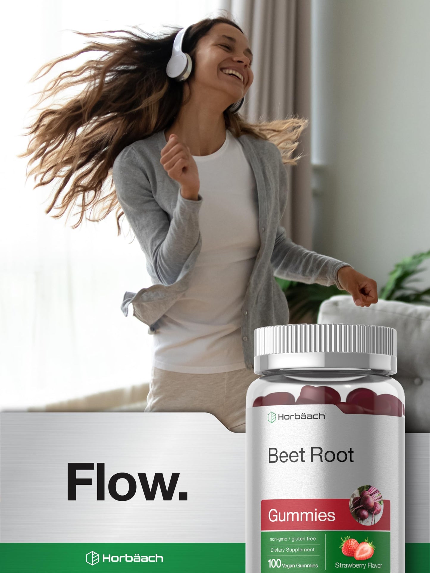 Horbäach Beet Root Gummies | 6000mg per Serving | 100 Count | Vegan, Non-GMO, Gluten Free | Strawberry Flavor