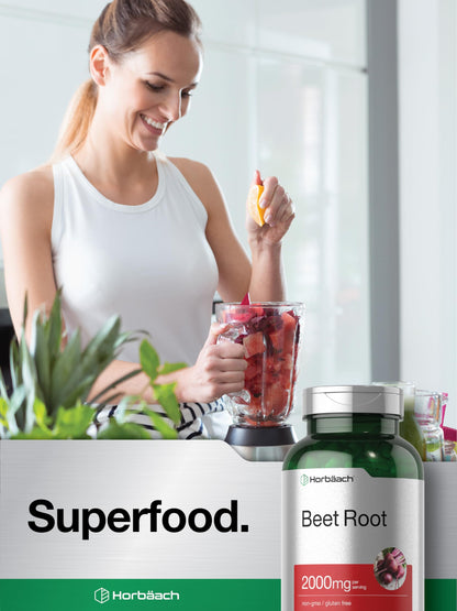 Horbäach Beet Root Powder Capsules – 220 Pills | Non-GMO, Gluten Free