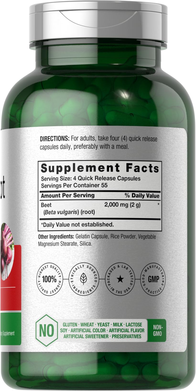Horbäach Beet Root Powder Capsules – 220 Pills | Non-GMO, Gluten Free
