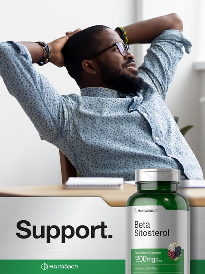 Horbäach Beta Sitosterol 1200mg – 240 Softgel Capsules | Plant Sterols Complex