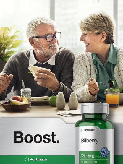 Horbäach Bilberry Extract 1200mg | 100 Vegetarian Capsules | Gluten Free