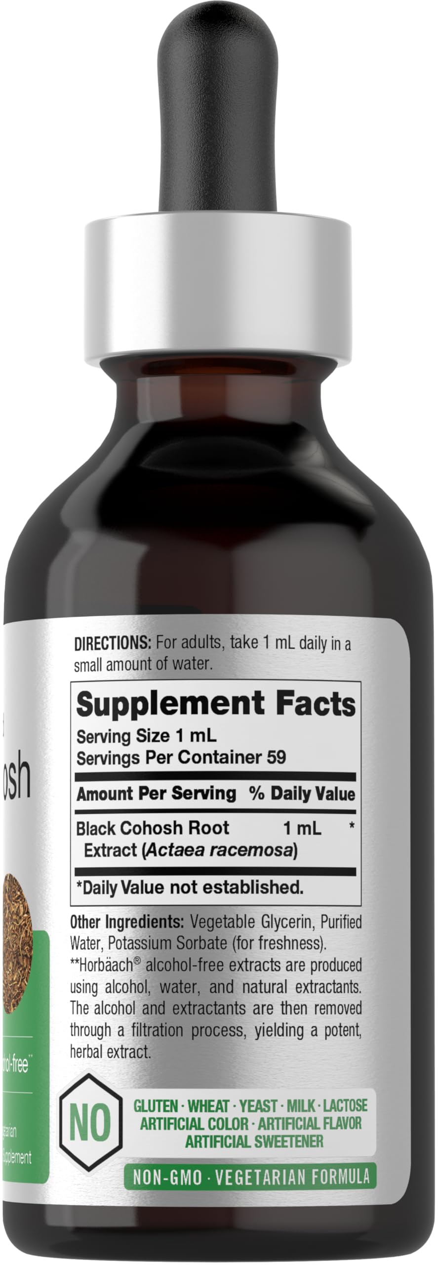 Horbäach Black Cohosh Root Tincture - 2 fl oz, Alcohol Free, Vegetarian