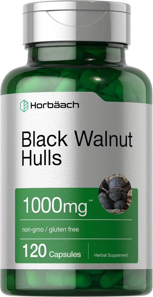 Horbaach Black Walnut Hulls Capsules | 1000 mg | 120 Count | Herbal Supplement | Non-GMO & Gluten Free BritishVita | Premium UK Vitamins & Wellness Supplements