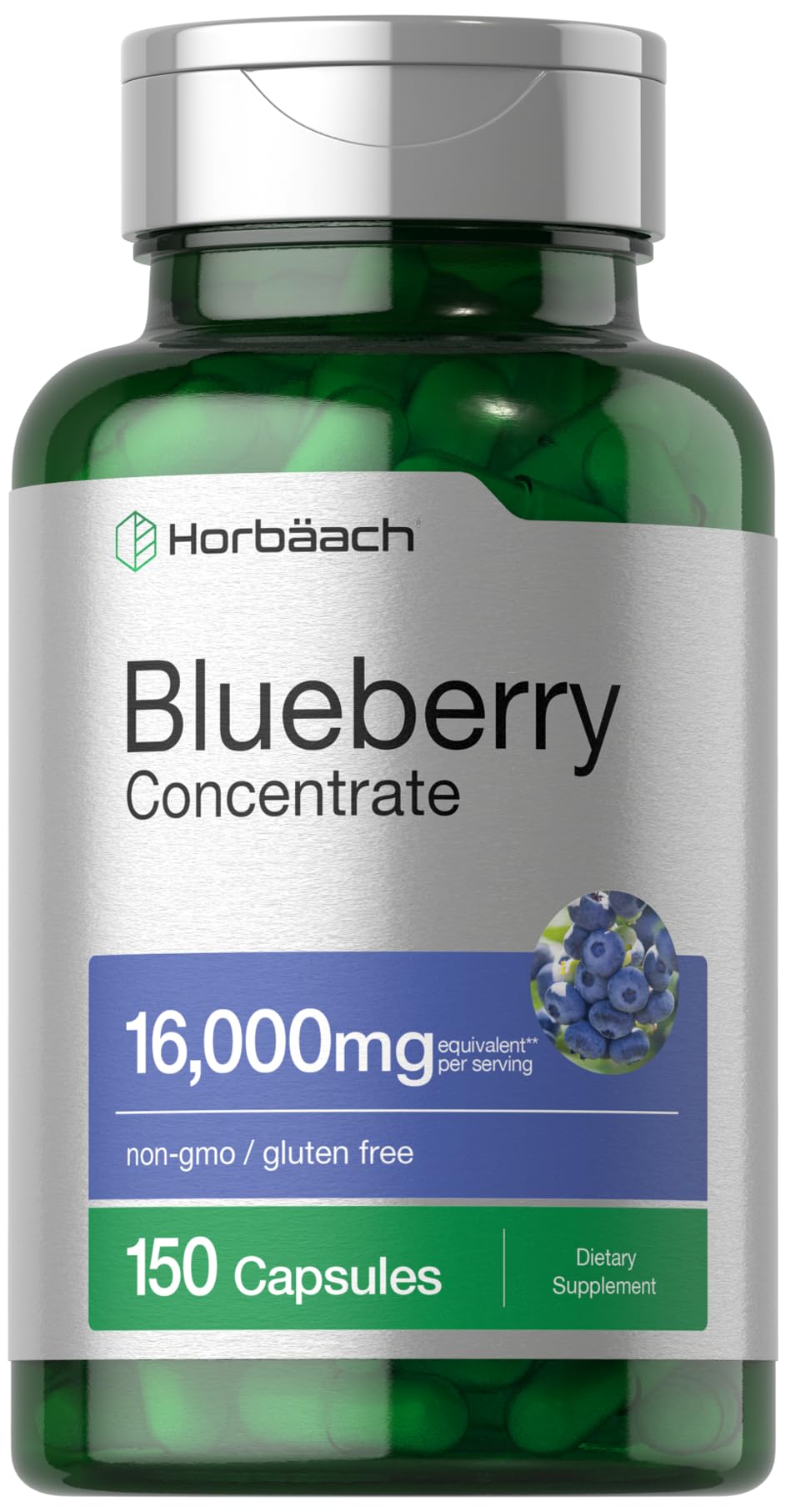 Horbäach Blueberry Extract – Capsules, Non-GMO & Gluten Free