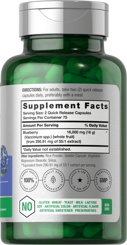 Horbäach Blueberry Extract – Capsules, Non-GMO & Gluten Free