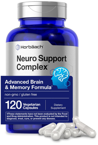Horbäach Brain Supplement - 120 Capsules | Phosphatidylserine & DMAE