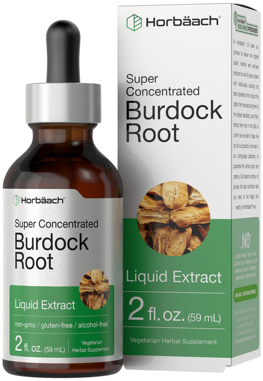 Horbäach Burdock Root Tincture | 2 fl oz | Super Concentrated Herb Extract | Vegetarian, Non-GMO, Glutren Free, Alcohol Free BritishVita | Premium UK Vitamins & Wellness Supplements