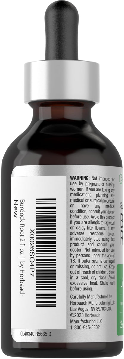 Horbäach Burdock Root Tincture | 2 fl oz | Super Concentrated Herb Extract | Vegetarian, Non-GMO, Glutren Free, Alcohol Free