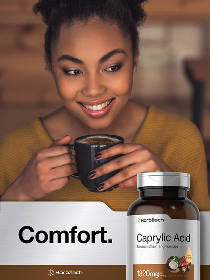 Horbaach Caprylic Acid 1320mg – 150 Softgels | MCT Oil | Non-GMO & Gluten Free