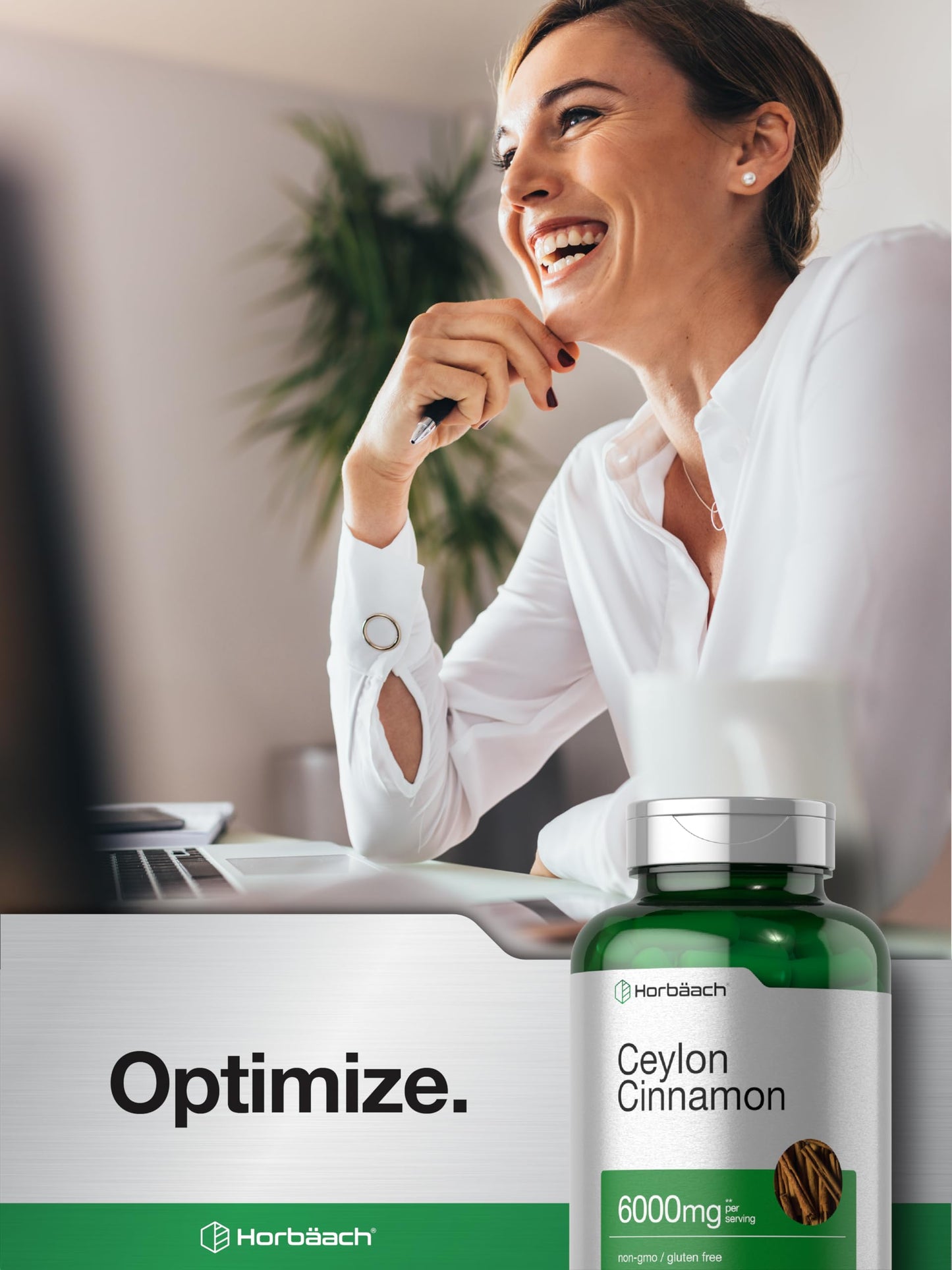 Horbäach Ceylon Cinnamon Capsules – 6000 mg | 150 Count | Non-GMO & Gluten Free