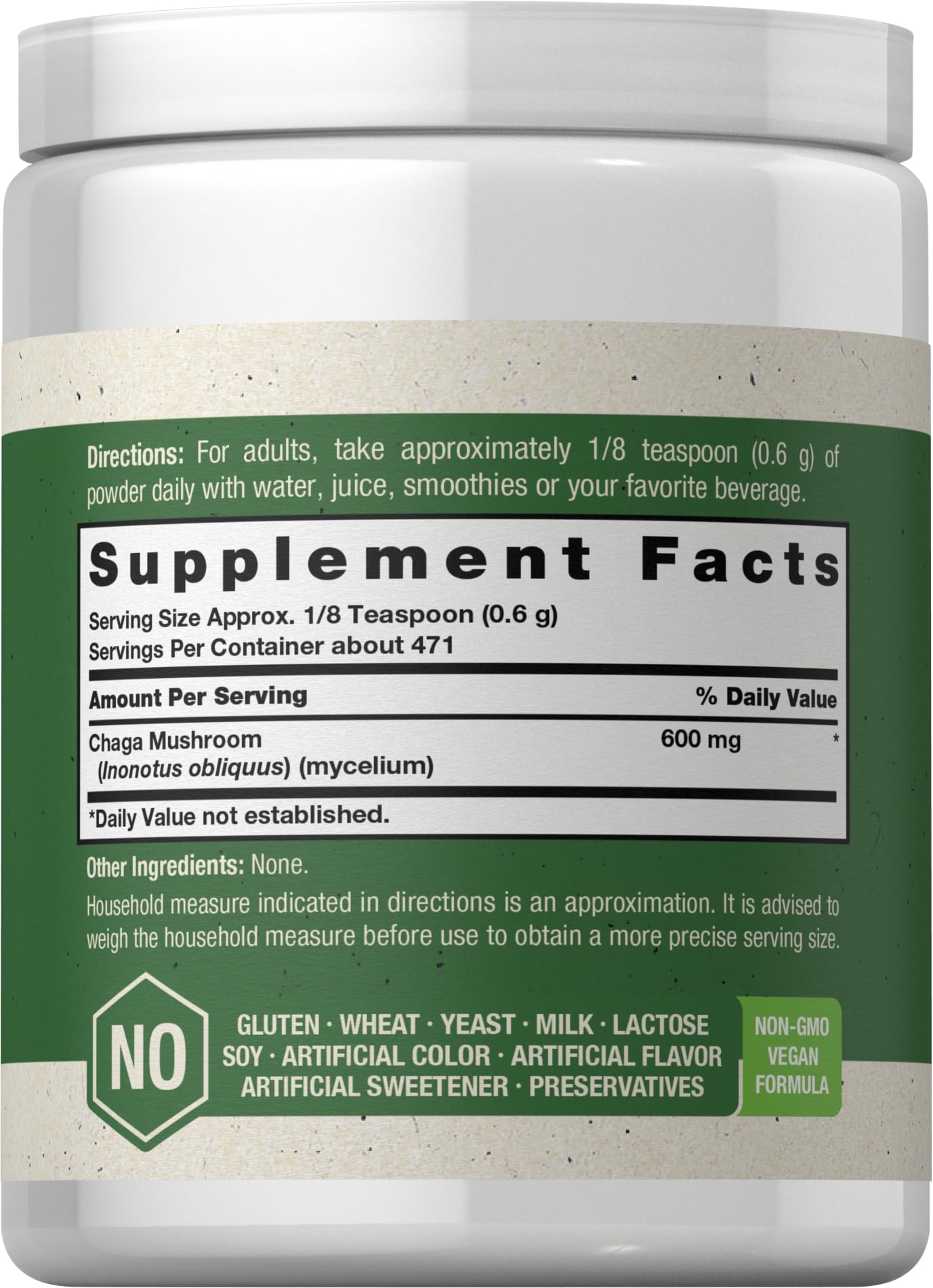 Horbäach Chaga Mushroom Powder – 10 oz | Vegan, Non-GMO & Gluten Free
