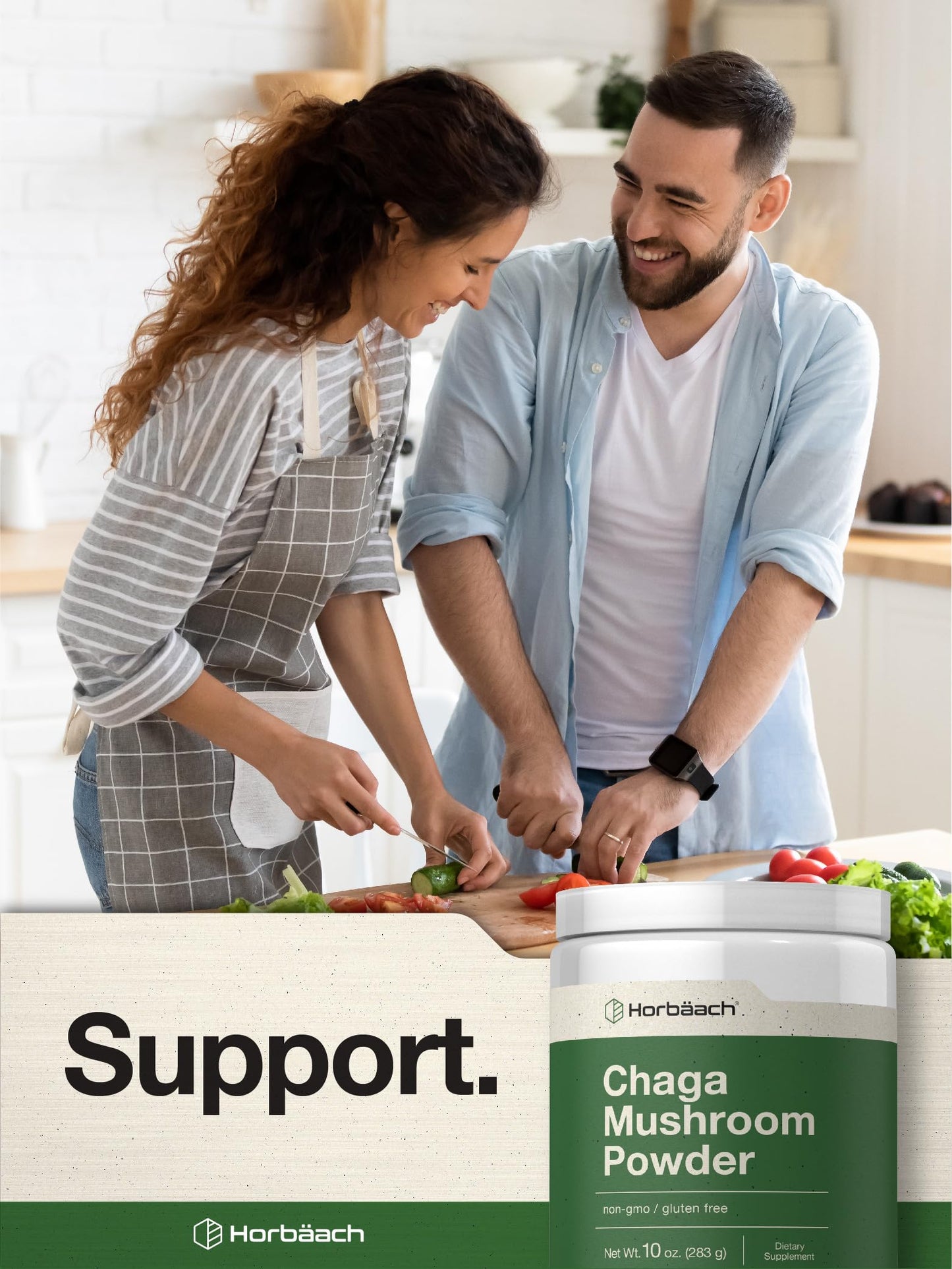 Horbäach Chaga Mushroom Powder – 10 oz | Vegan, Non-GMO & Gluten Free