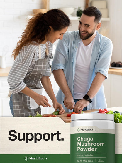 Horbäach Chaga Mushroom Powder – 10 oz | Vegan, Non-GMO & Gluten Free