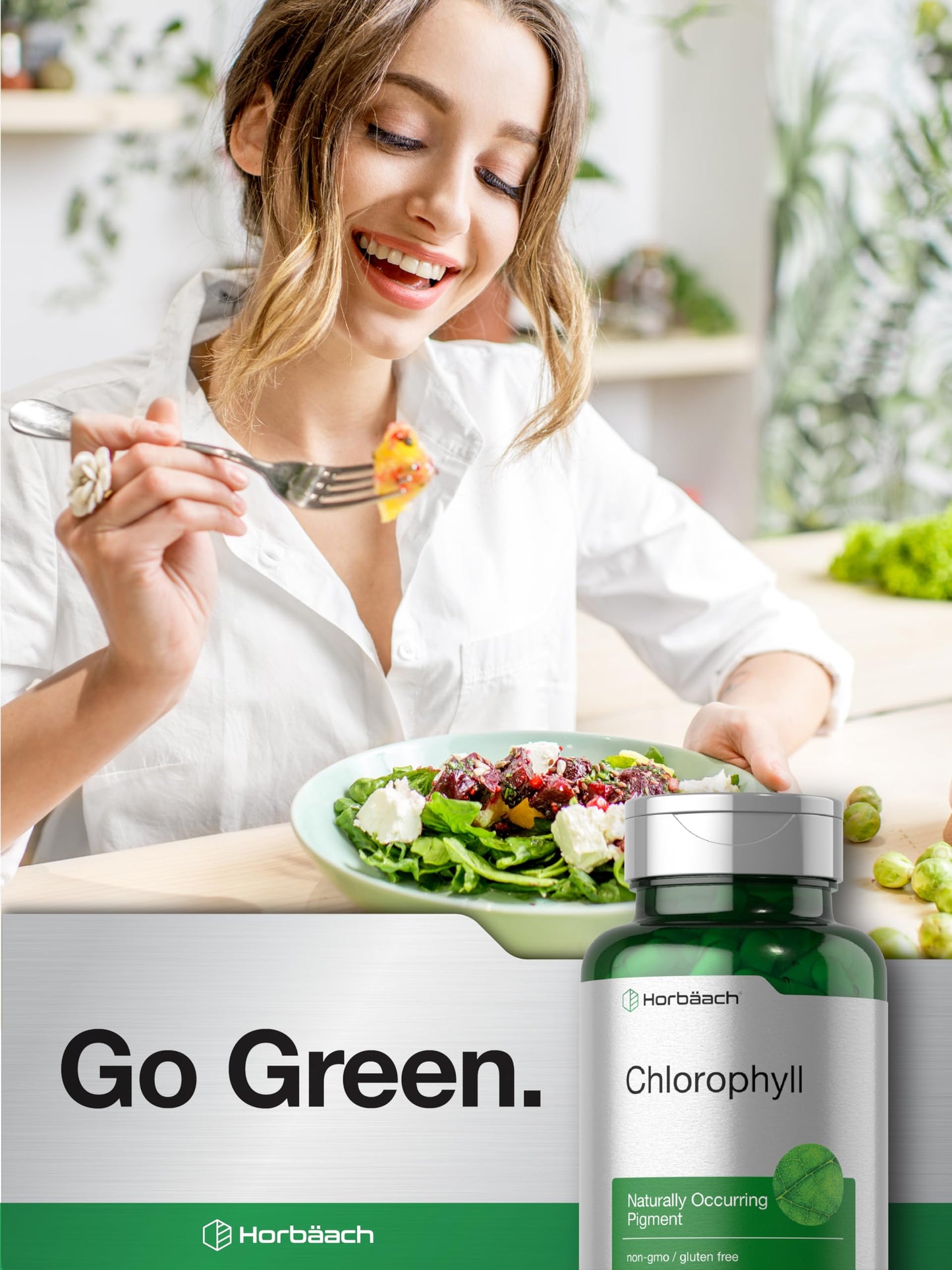 Horbäach Chlorophyll Capsules | 120 Count | Non-GMO & Gluten Free Supplement | Naturally-Occurring Pigment
