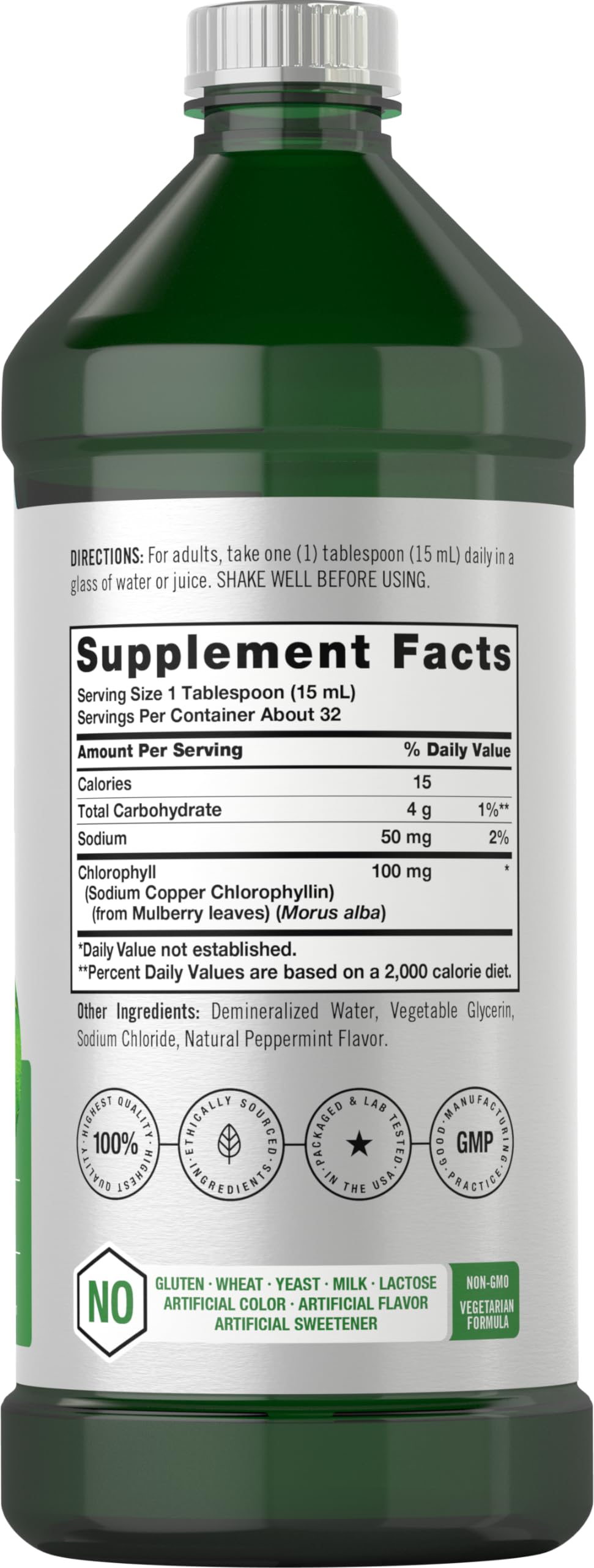 Horbäach Chlorophyll Liquid Drops 100mg – 32 oz Peppermint
