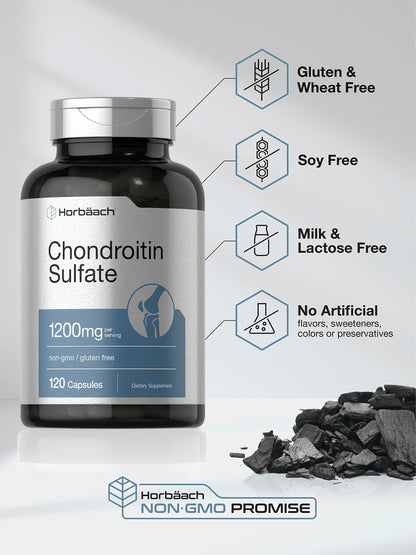 Horbaäch Chondroitin Sulfate 1200mg - 120 Capsules | Non-GMO & Gluten Free
