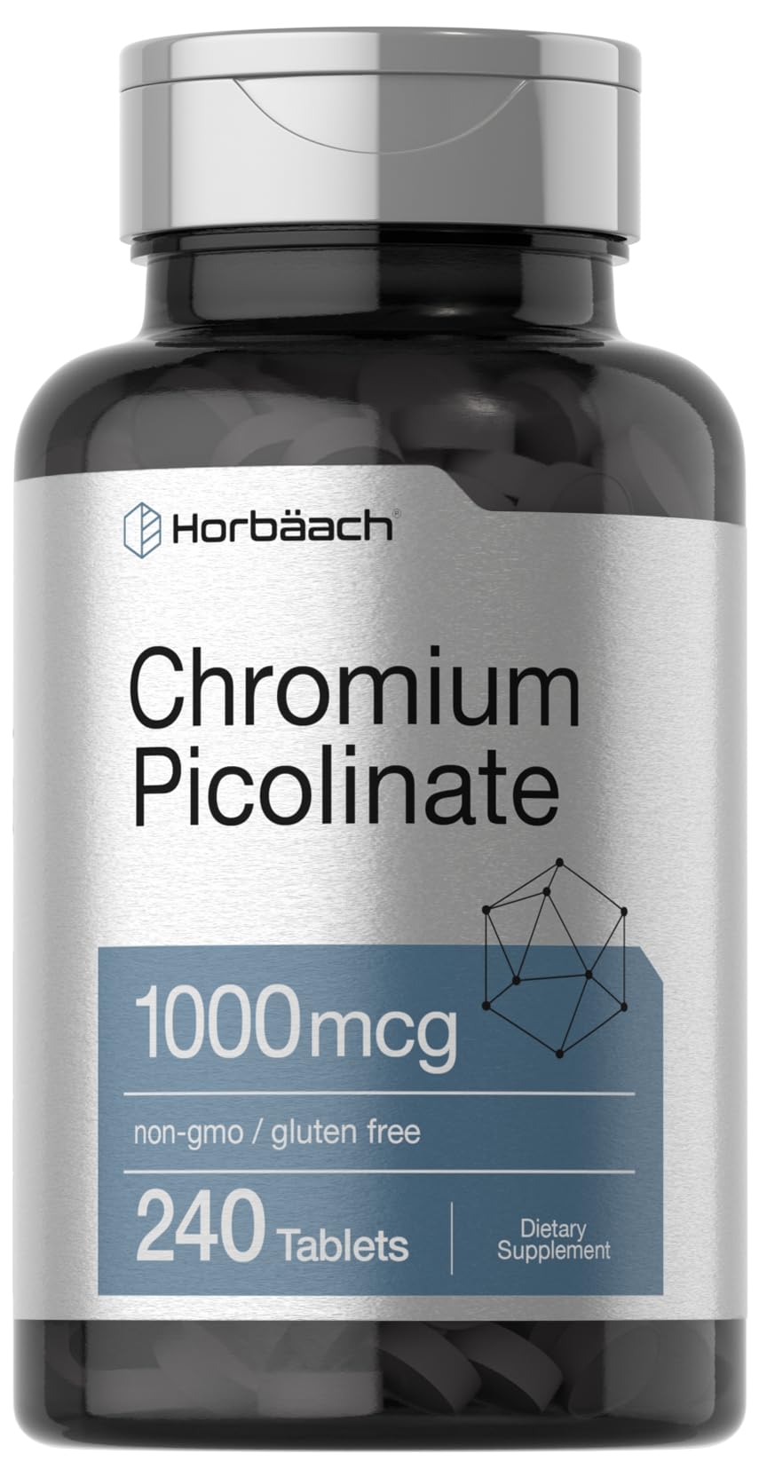 Horbaach Chromium Picolinate 1000mcg - 240 Tablets | Vegetarian, Non-GMO, Gluten Free