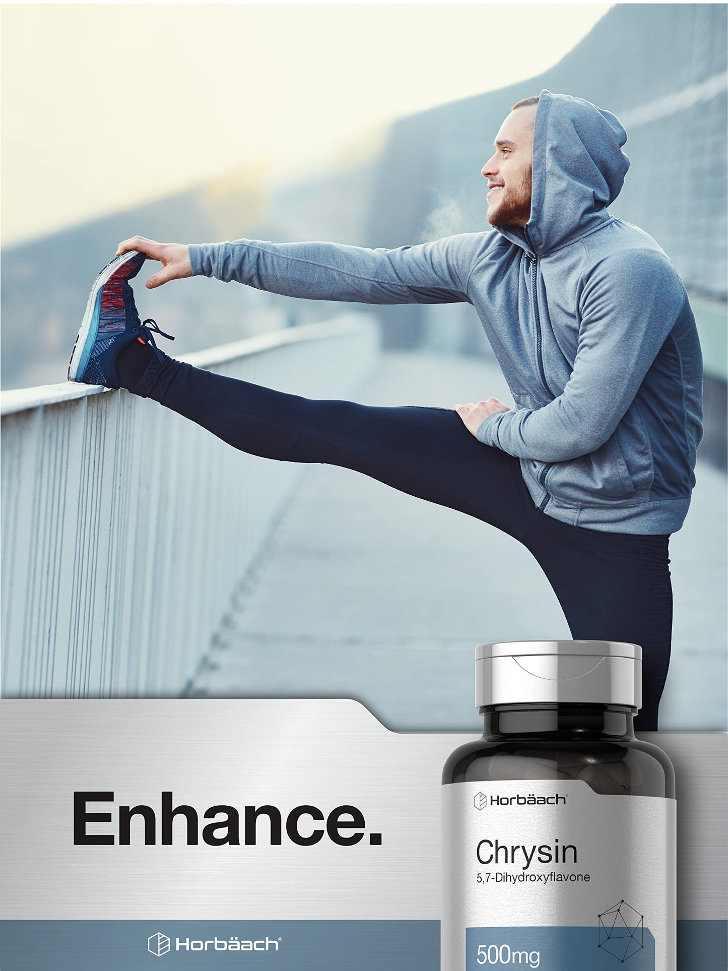 Horbäach Chrysin Supplement | 500mg | 60 Capsules | Passion Flower Extract | Non-GMO, Gluten Free Supplement