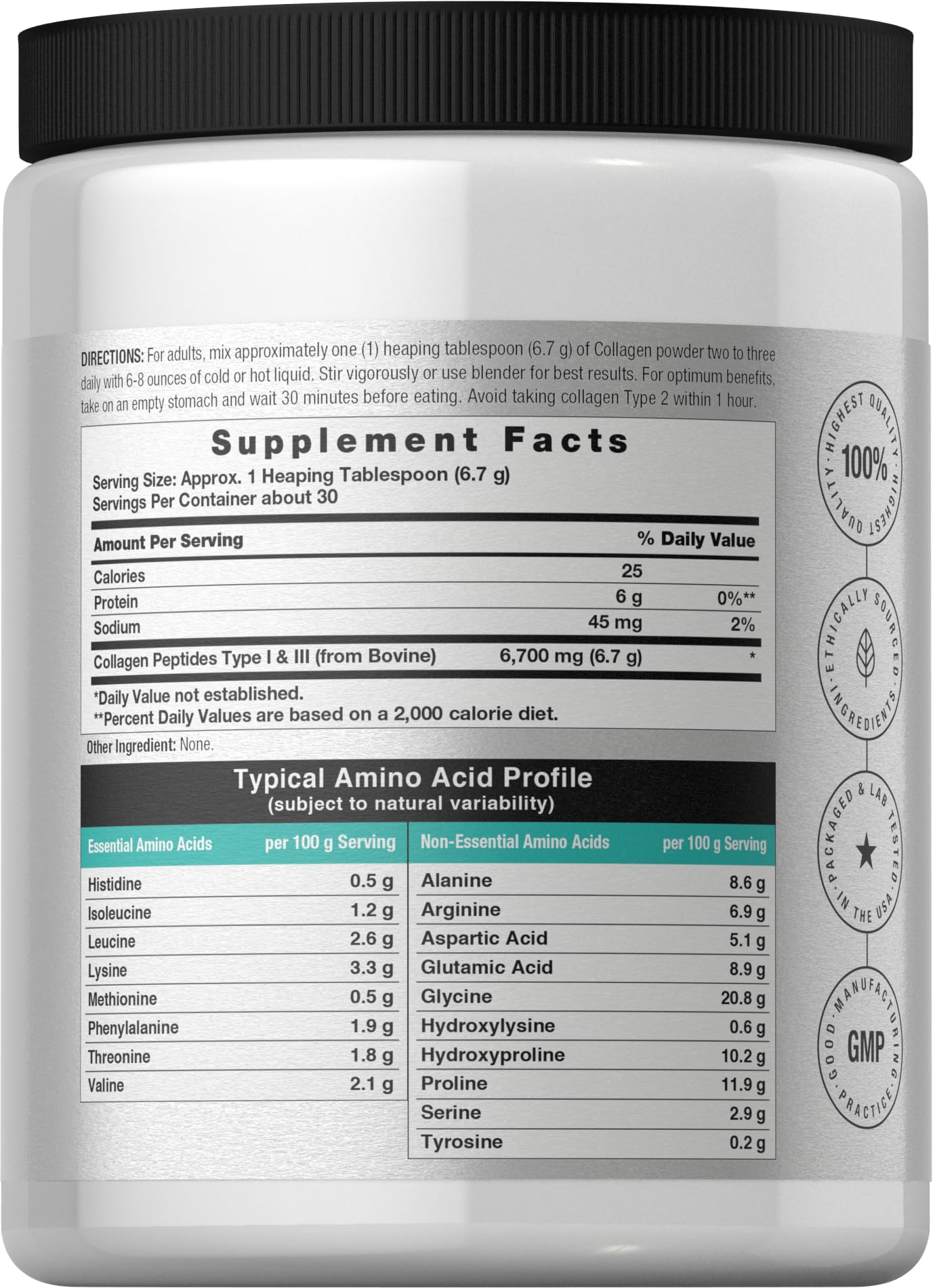 Horbäach Collagen Peptides Powder 7oz – Type I & III, Unflavored, Gluten Free