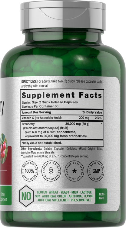 Horbäach Cranberry Concentrate Pills + Vitamin C – 30,000mg | Pack of 2