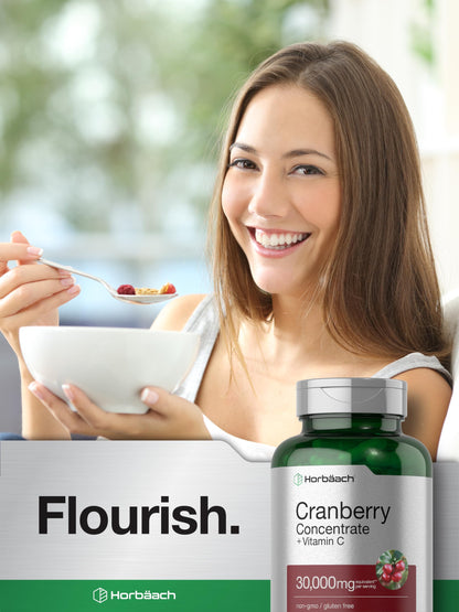 Horbäach Cranberry Concentrate Pills + Vitamin C – 30,000mg | Pack of 2
