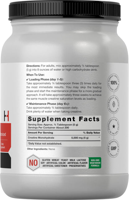 Horbäach Creatine Monohydrate Powder – 2.2 lb, Unflavored