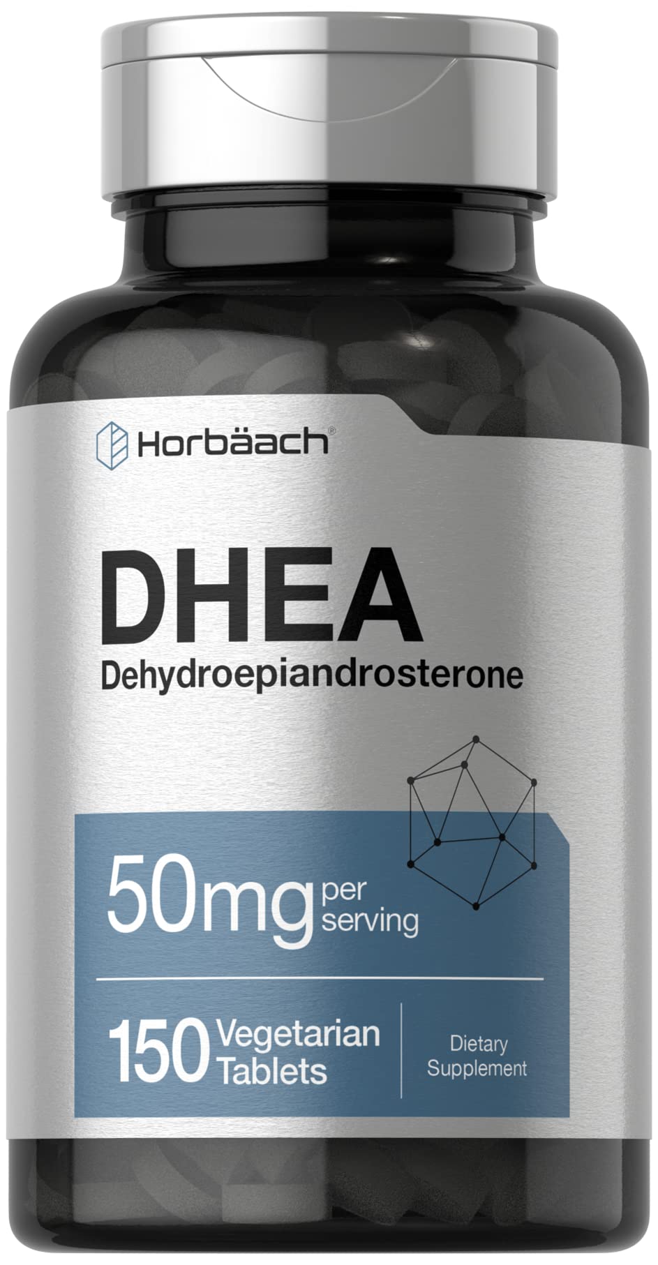 Horbäach DHEA 50mg | 150 Tablets | Non-GMO, Gluten Free