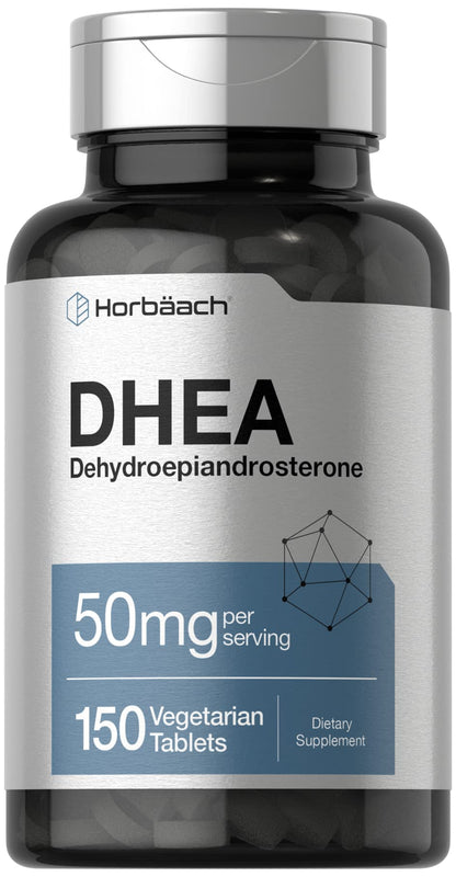Horbäach DHEA 50mg | 150 Tablets | Non-GMO, Gluten Free