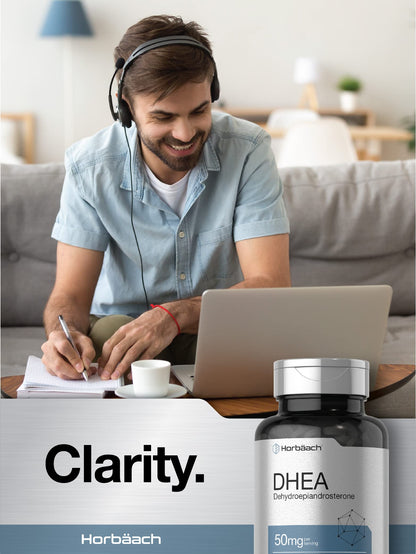Horbäach DHEA 50mg | 150 Tablets | Non-GMO, Gluten Free
