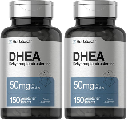 Horbäach DHEA 50mg 150 Tablets | Non-GMO, Gluten Free Supplement (Pack of 2)