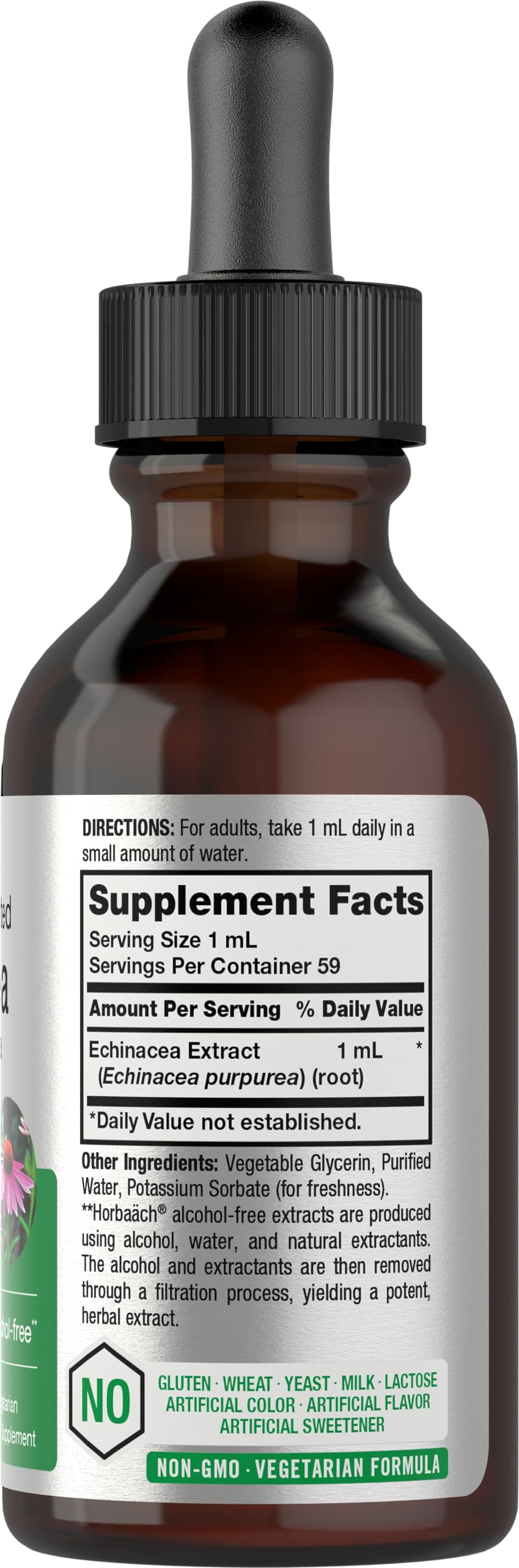 Horbaach Echinacea Drops Tincture - 2 fl oz | Alcohol-Free, Vegetarian, Non-GMO & Gluten Free