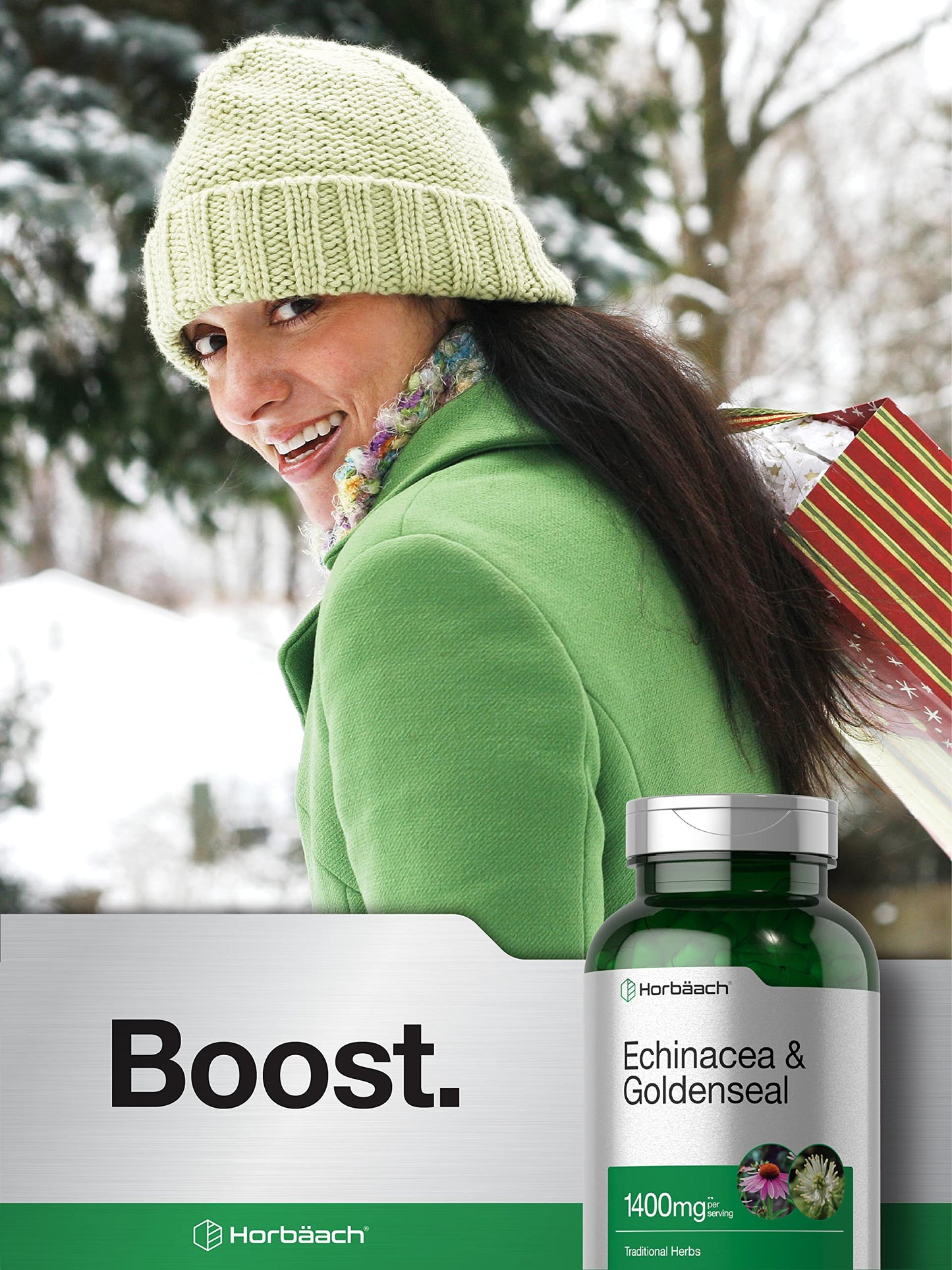 Horbäach Echinacea Goldenseal Capsules 1400mg | 300 Count
