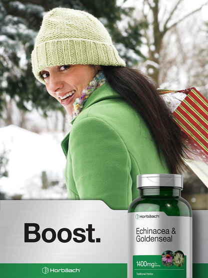 Horbäach Echinacea Goldenseal Capsules 1400mg | 300 Count